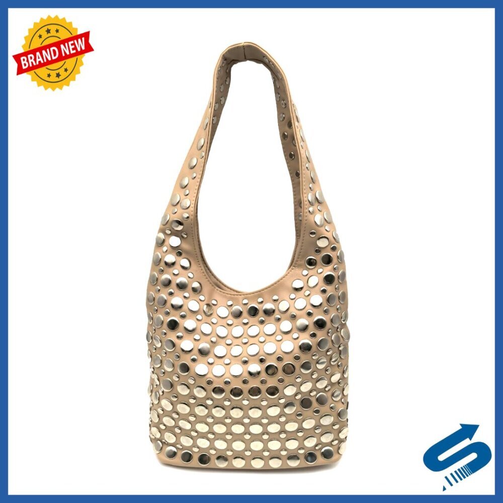 Y2K Punk Studded Hobo Shoulder Bag Top Handle Tote Handbag Trendy Purse